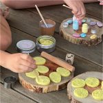Easter egg rock painting and easter playdough activity boxes