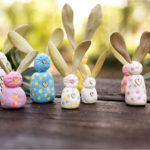 lots of clay bunnies standing together