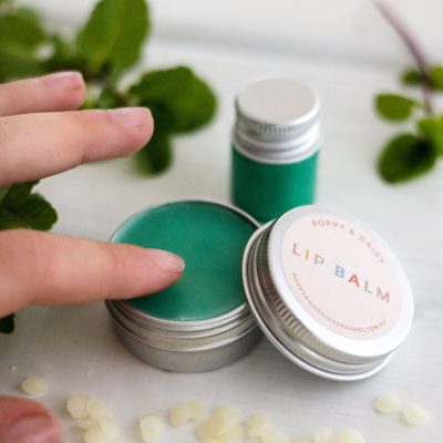DIY Peppermint Lip balm non toxic natural kit for kids poppy and daisy designs