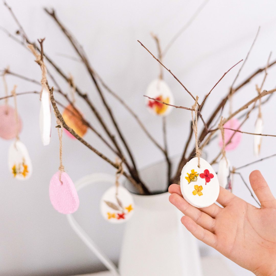 easter craft corner Easter tree with diy clay eggs